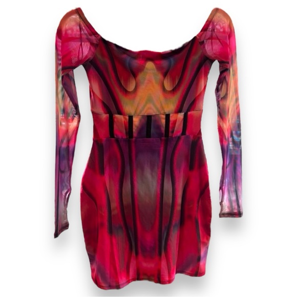 AFRM Novo Mini Dress in Rouge Metaverse - Picture 9 of 9